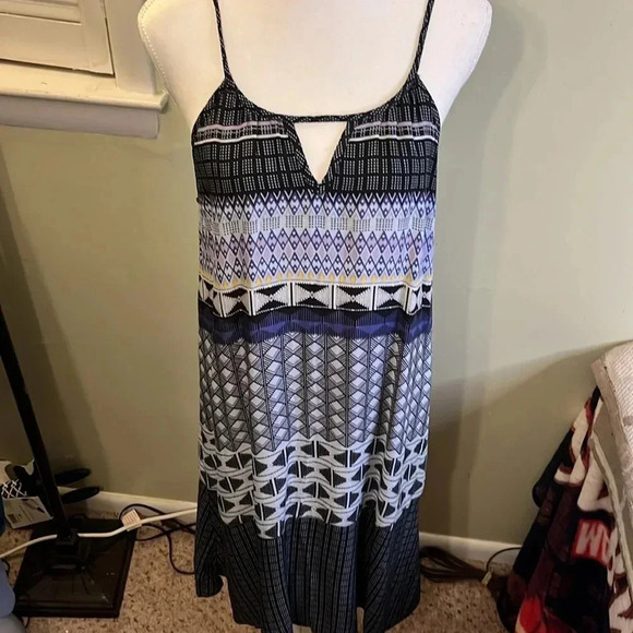 Prana Nari Halter Keyhole Sleeveless Hi Lo Midi Dress in Mist - Picture 3 of 17